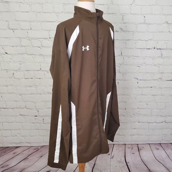 NWT UNDER ARMOUR - Jacket Brown New Windbreaker Athletic NEW sz LGT L Tall - Picture 2 of 5